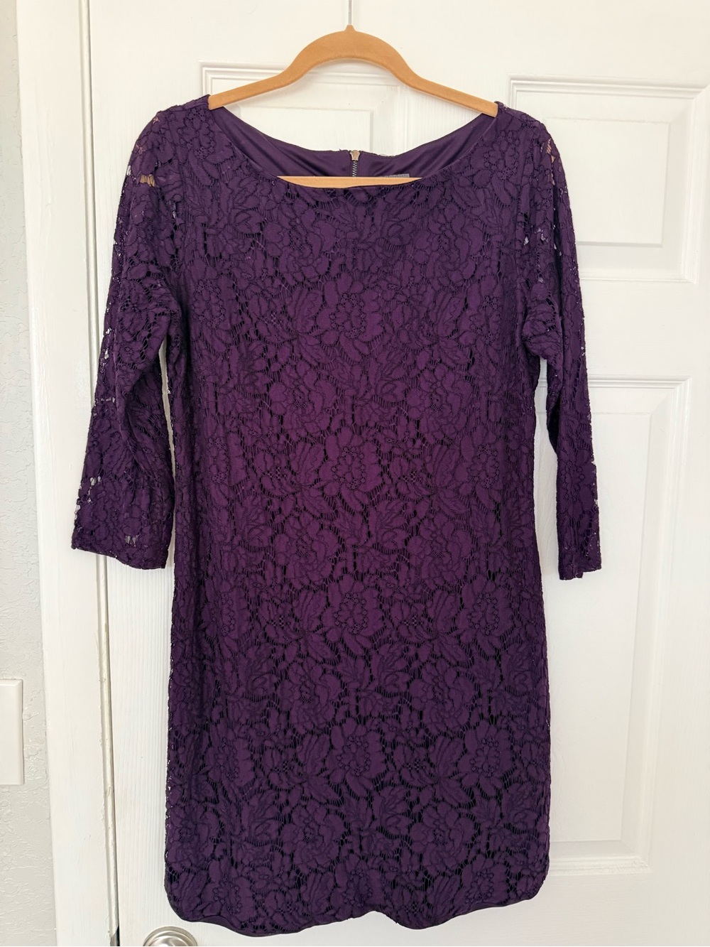 Vince Camuto Purple Lace Shift Dress - Women's Elegant Cocktail Dress